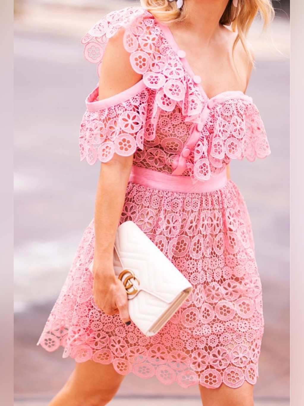 Self Portrait Asymmetrical Lace Dress